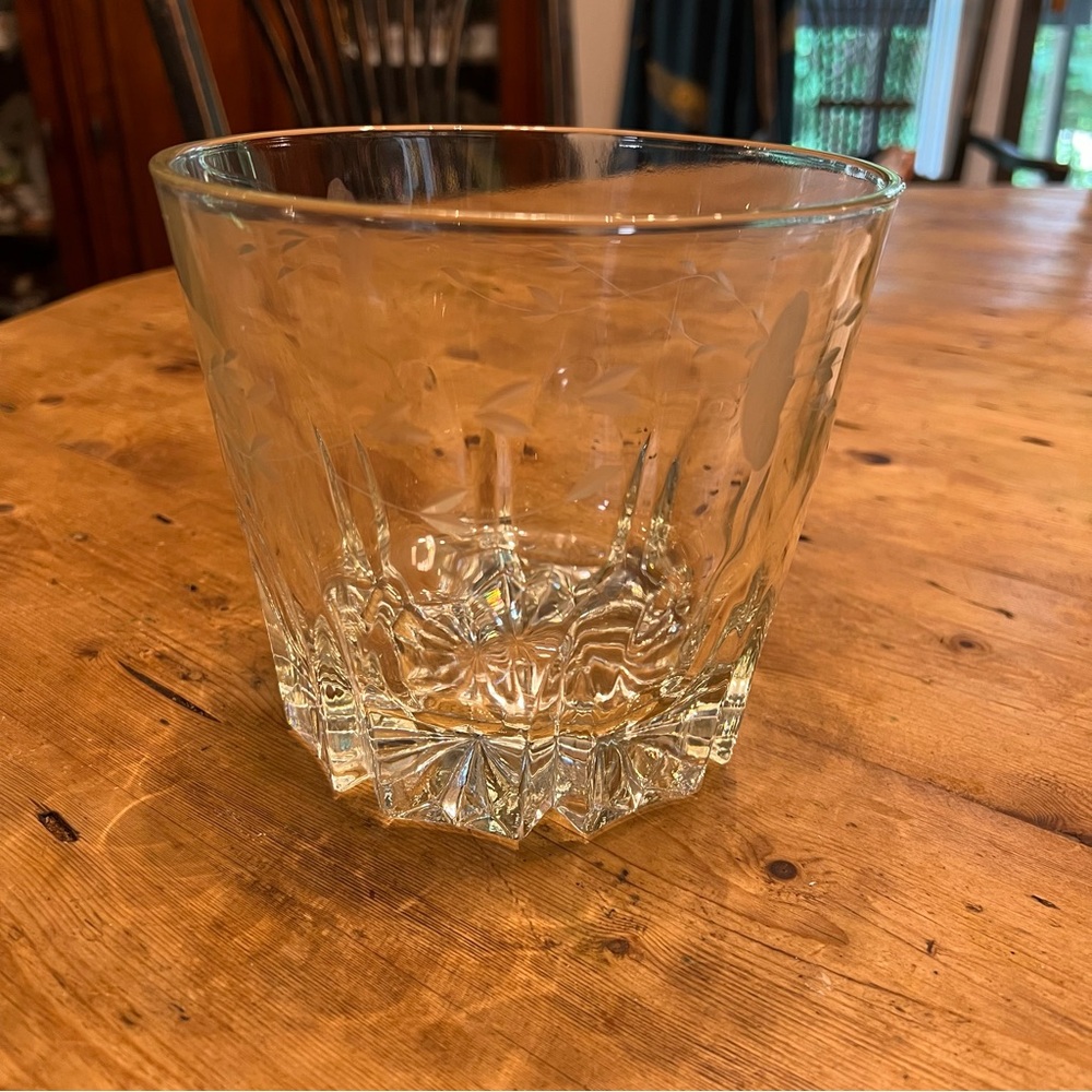 Princess House Heritage Crystal Ice Bucket VTG Etched Glass